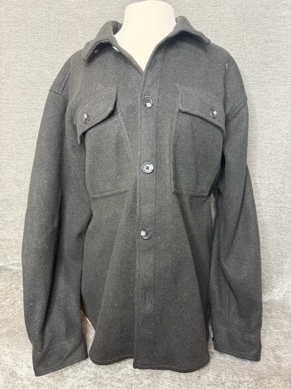 Forever 21 Men's Charcoal Black Military Field Jacket